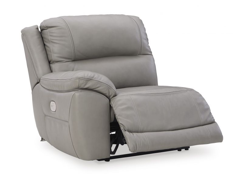 5 Seater Modular Leather Recliner Lounge with Two Consoles and Three Electric Recliners - Seaford